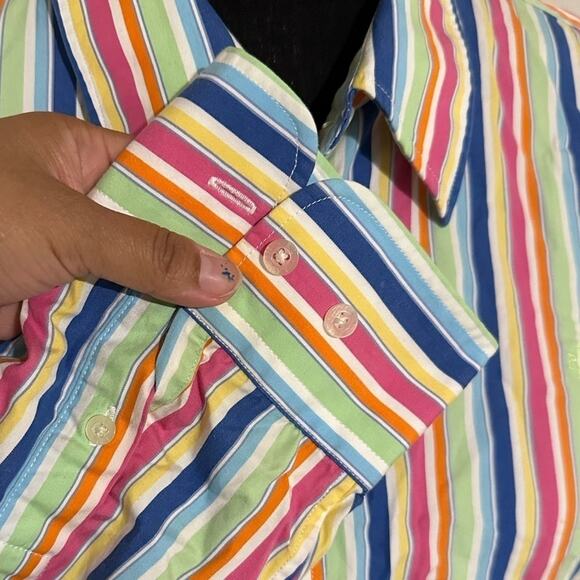 Lauren Ralph Lauren Striped Multi-Color Button-Up Shirt – Women’s - Picture 3 of 6